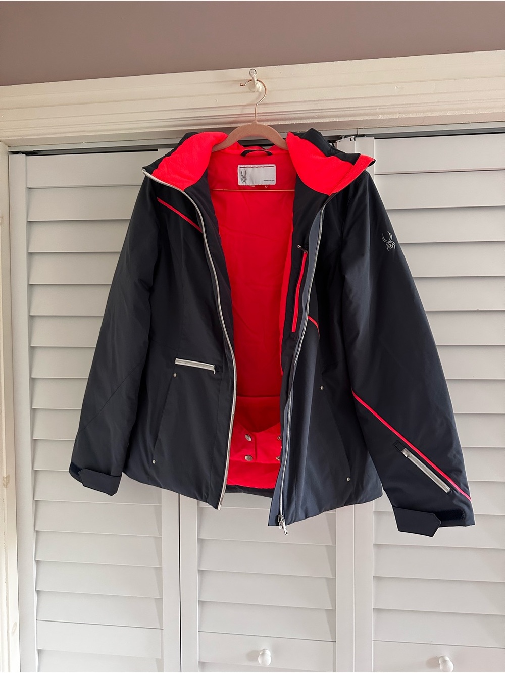 Spyder Gray Ski Snow Jacket With Pink Interior